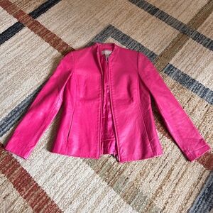 Pink leather jacket